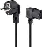 Kaltger&auml;te Anschlusskabel beidseitig abgewinkelt, 3 m, Schwarz Schutzkontaktstecker