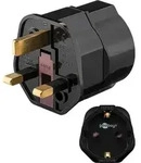Goobay Netzadapter UK, Schwarz - Schutzkontaktbuchse (Typ F, CEE 7/3) > UK