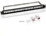 Goobay 19-Zoll (48,3 cm) Keystone Patch Panel Leergeh&auml;use Set (1 HE) - inkl. 24x