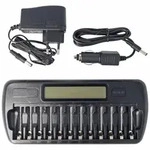 Microprozessor-gesteuertes NIMH Ladeger&auml;t mit LCD-Display f&uuml;r 1-12 AA oder AAA