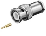 Goobay BNC-Stecker mit Schraubanschluss - f&uuml;r RG58-/U-Kabel, mit vergoldetem Pin