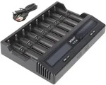 8fach Schnell-Ladeger&auml;t f&uuml;r 1-8 Li-Ion 3,6 und 3,7V Akku, Ladestrom max. 3A,...