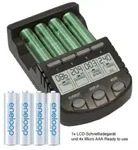 ALPHA700 Schnellladeger&auml;t mit LCD-Display inkl. 4x Sanyo HR-4UTG