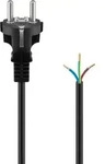 Schutzkontaktkabel zum Konfektionieren, 1,5 m, Schwarz Schutzkontaktstecker (Typ F,