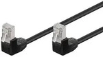 Goobay CAT 5e Patchkabel 2x 90&deg; gewinkelt, F/UTP, Schwarz