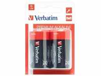 Verbatim Batterie Alkaline, Mono, D, LR20, 1.5V Premium, Retail Blister (2-Pack)