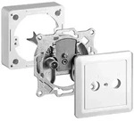 Goobay Komplettset: 2-Loch Antennen-Stich-/End-Dose - inkl. Abdeckung und Rahmen, 1