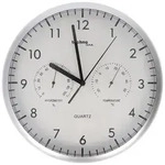 WT 650 - klassische, analoge Quarzwanduhr mit ThermoMeter und Feuchtigkeitsmesser