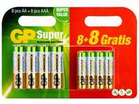 GP Batteries GP Alkaline Super Mixblister AAA Micro und AA Mignon Batterien Super