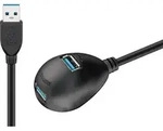 Goobay USB 3.0 Hi-Speed-Verl&auml;ngerungskabel mit Standfuss, Schwarz - USB 3.0-Stecker