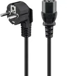 Kaltger&auml;te Anschlusskabel abgewinkelt, 5 m, Schwarz Schutzkontaktstecker (Typ F, CEE
