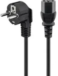 Kaltger&auml;te Anschlusskabel abgewinkelt, 3 m, Schwarz Schutzkontaktstecker (Typ F, CEE