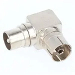 Goobay Koax-Winkeladapter: Koax-Buchse > Koax-Stecker 90&deg; - Adapter-Stecker aus