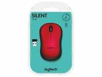 Logitech Maus M220, Silent, Wireless, rot Optisch, 1000 dpi, 3 Tasten, Retail
