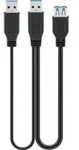 Goobay USB 3.0 Dual Power SuperSpeed Kabel, Schwarz - USB 3.0-Stecker (Typ A) + USB