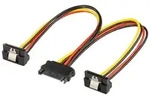 Goobay PC Y-Stromkabel/Stromadapter, SATA 1x Buchse zu 2x Stecker 90&deg; - SATA