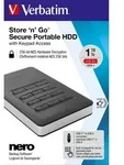 Verbatim Festplatte 1TB USB 3.1, A-C, 6.35cm (2.5''), schwarz Secure Portable,