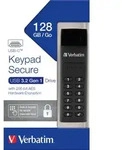 Verbatim USB 3.2 Stick 128GB, Secure, Keypad, AES-256-Bit Typ-C, (R) 160MB/s, (W)
