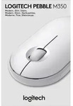Logitech Maus M350, Pebble, Wireless, Bluetooth, weiss Optisch, 1000 dpi, 3 Tasten,