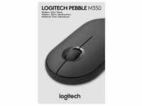 Logitech Maus M350, Pebble, Wireless, Bluetooth, grafit Optisch, 1000 dpi, 3 Tasten,