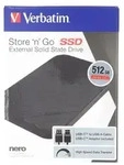 Verbatim SSD 512GB, USB 3.2, Typ A-C, 6.35cm (2.5'') Store n Go, (R) 400MB/s, (W)