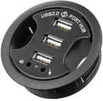 Goobay 3-fach USB 2.0 Hi-Speed Einbau-HUB/Verteiler + Audio - zum Einbau in 60 mm