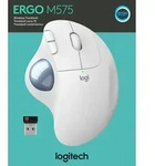 Logitech Maus M575, Ergo, Wireless, Unifying, Bluetooth, weiss Optisch, 400-2000dpi,