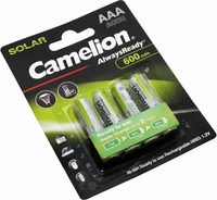 Camelion AAA, Micro LR3, HR03, NiMH Akku mit 600mAh in 4er Blisterverpackung, Always