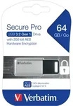 Verbatim USB 3.0 Stick 64GB, Secure Pro, Silber (R) 100MB/s, (W) 35MB/s, AES 256-Bit,