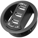 Goobay 3-fach USB 2.0 Hi-Speed Einbau-HUB/Verteiler - zum Einbau in 60 mm