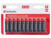 Verbatim Batterie Alkaline, Mignon, AA, LR06, 1.5V Premium, Retail Blister...