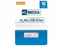 Mymedia USB 2.0 Stick 16GB, My Alu, silber Retail-Blister