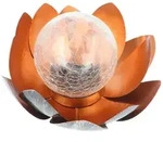 Lotusblume Solar LED Gartenlicht mit einer warmwei&szlig;en LED, Solarpanel und Akku