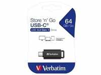 Verbatim USB 3.2 Stick 64GB, Retractable Typ-C, (R) 100MB/s, (W) 20MB/s,