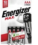 Energizer Batterie Alkaline, Micro, AAA, LR03, 1.5V Max, Retail Blister (4-Pack)