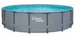 Summer Waves Frame Pool, anthrazit, rund, Grau