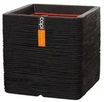 Capi Europe Kunststoff-Topf Rib, quadratisch, Schwarz