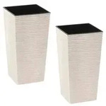 Siena Garden Kunststoff-S&auml;ulen ECO Nizza, konisch, wei&szlig;, ca. B30/H57/T30 cm,