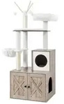 Feandrea Kratzbaum mit Katzenklo-Schrank, ca. B87,6/H151/T61,2 cm