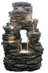 Dehner Polyresin-Gartenbrunnen Salto, solarf&auml;hig, ca. H99 cm, Dunkelgrau