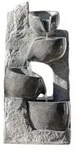Dehner Polyresin-Gartenbrunnen Circ, solarf&auml;hig, ca. H89 cm, Grau
