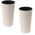 Siena Garden Kunststoff-Topf ECO Locon, konisch, wei&szlig;, ca. &Oslash;25/H46,5 cm, 2er-Set