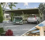Weka Y-Doppelcarport 612 ohne Dacheindeckung, ca. B592/H250/T606 cm, Natur