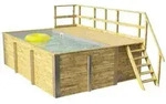 Weka Massivholzpool 595 Gr. 1, ca. B490/H201/T315 cm, Folie Hellgrau, Natur, Hellgrau