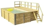 Weka Massivholzpool 595 Gr. 1, ca. B490/H201/T315 cm, Folie Sand, Natur, Beige