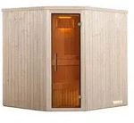 Weka Ecksauna Kiruna mit Glast&uuml;r, inkl. Bio-Ofen, Natur