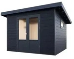Wolff Finnhaus Ger&auml;tehaus Terra 3030, ca. B365/H237/T341 cm, Anthrazit, Hellgrau
