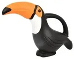Esschert Design Kunststoff-Gie&szlig;kanne Tukan,1,2 l, Schwarz, Orange