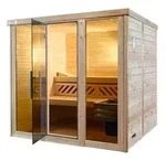 Weka Sauna Kemi Panorama mit Glast&uuml;r, inkl. Ofen, Natur