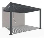 Weide Deluxe Wandpergola 3,6x4 Voll-Alu, ca. B400/H255/T360 cm